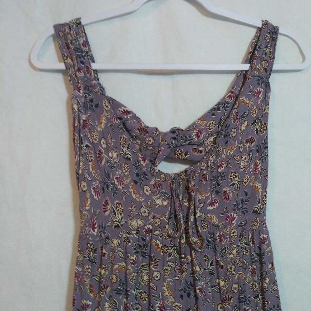 Angie Lavender Floral Sleeveless Dress with Twist Bow Detail Back Mini Size S - Picture 2 of 8
